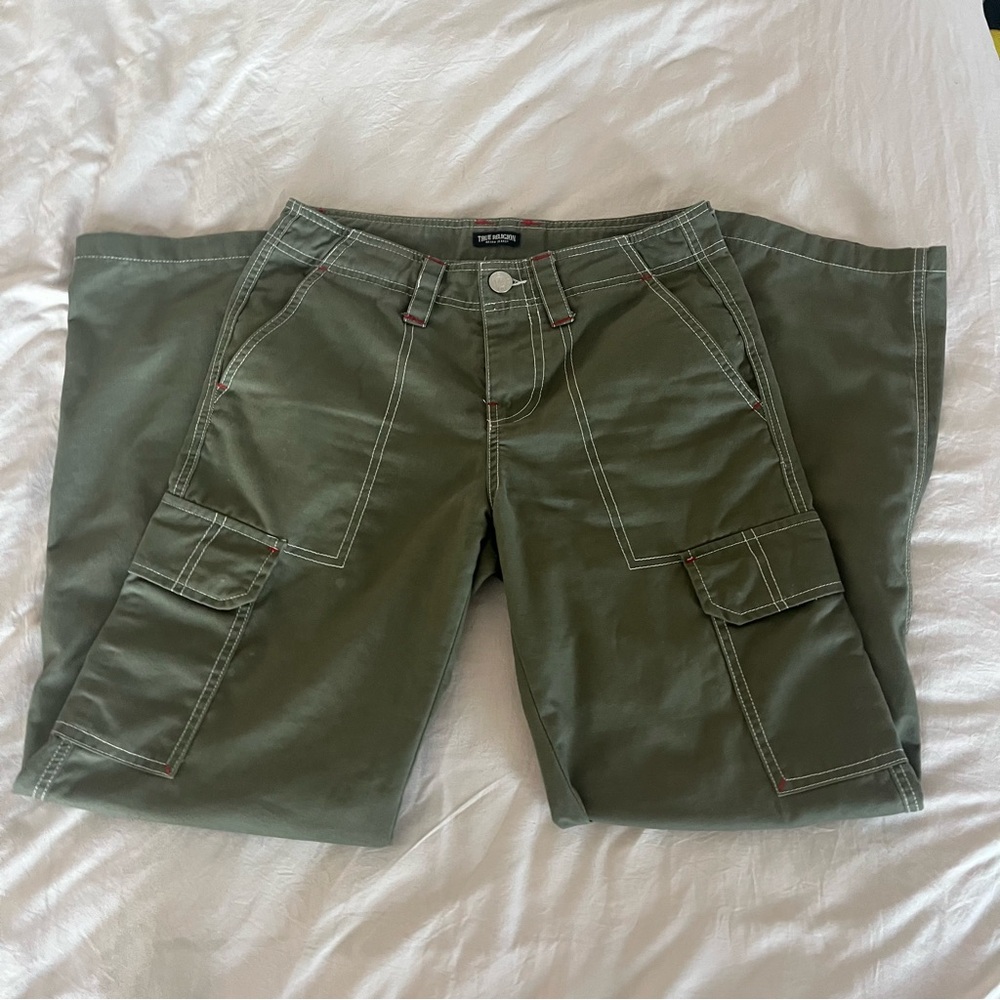 True Religion | Green Cargo Pants